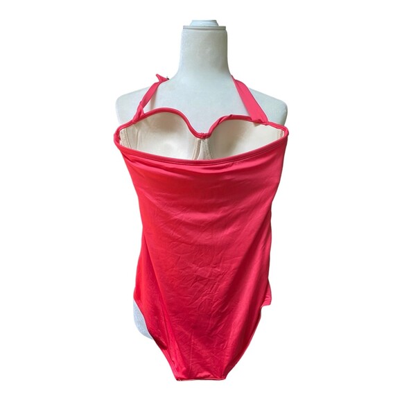 Merona raspberry red sweetheart neckline one-piece swimsuit Size Small S - Picture 3 of 5